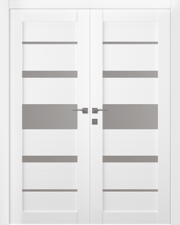 KINA VETRO BIANCO NOBLE DOUBLE DOORS BELLDINNI MODERN INTERIOR DOOR - 1