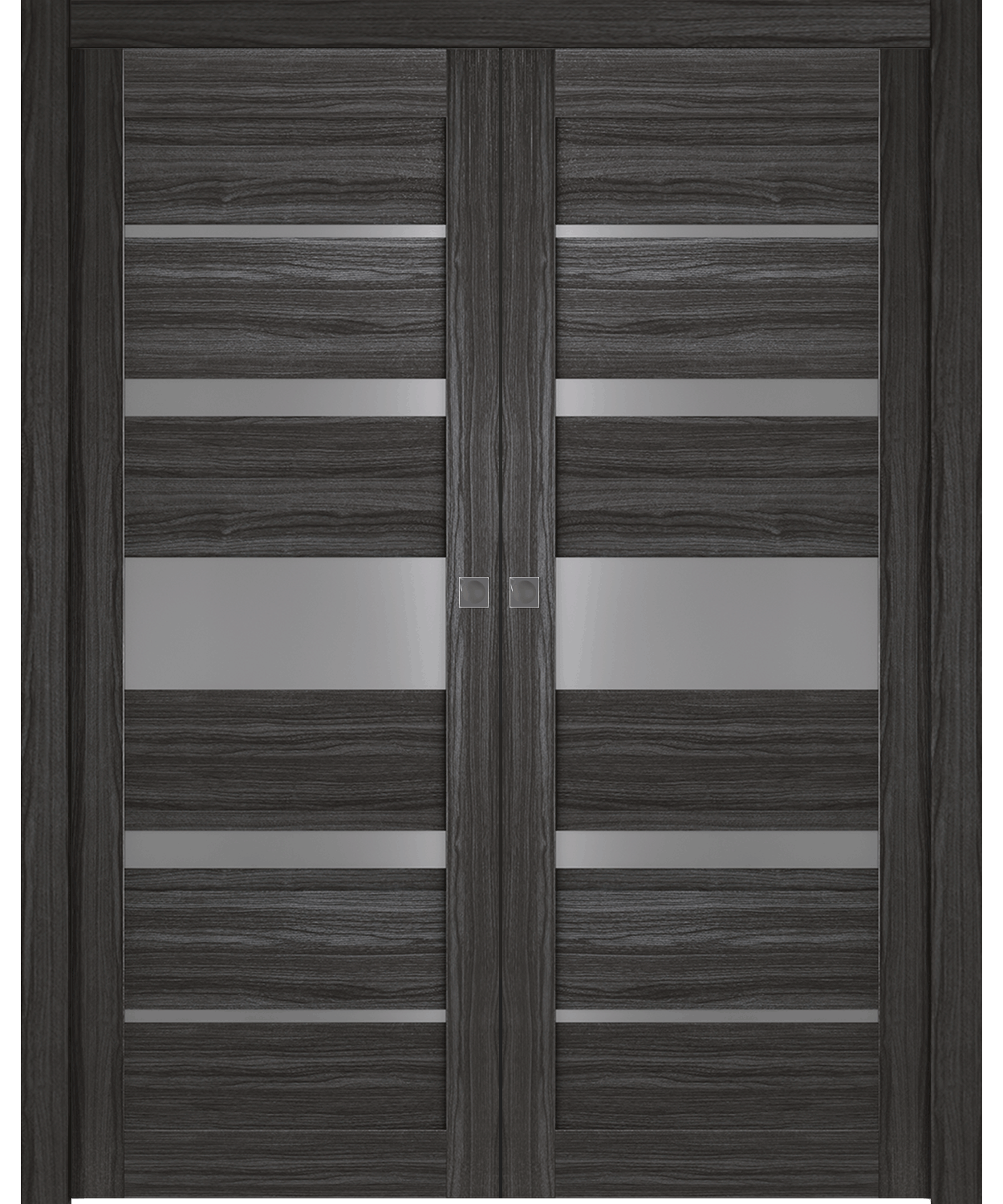 KINA VETRO GRAY OAK DOUBLE POCKET DOORS BELLDINNI MODERN INTERIOR DOOR - 1
