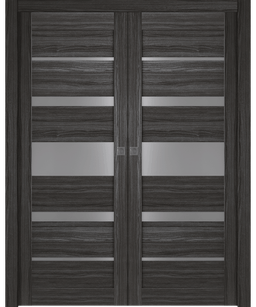KINA VETRO GRAY OAK DOUBLE POCKET DOORS BELLDINNI MODERN INTERIOR DOOR - 1