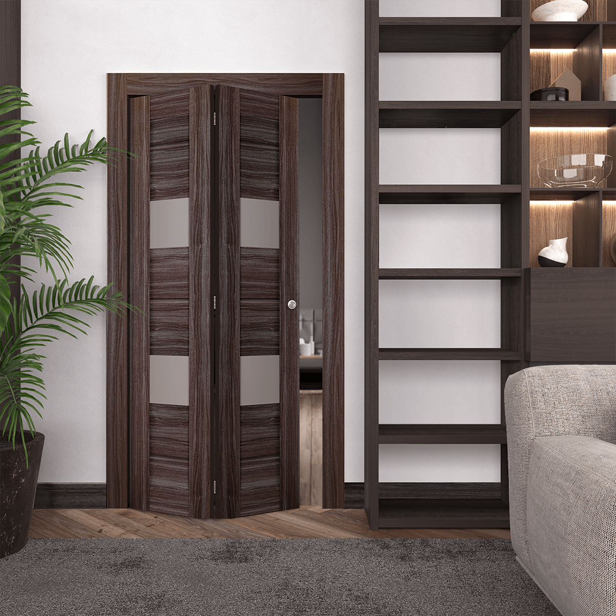 VITA VETRO GRAY OAK BI-FOLD BELLDINNI MODERN INTERIOR DOOR - 2