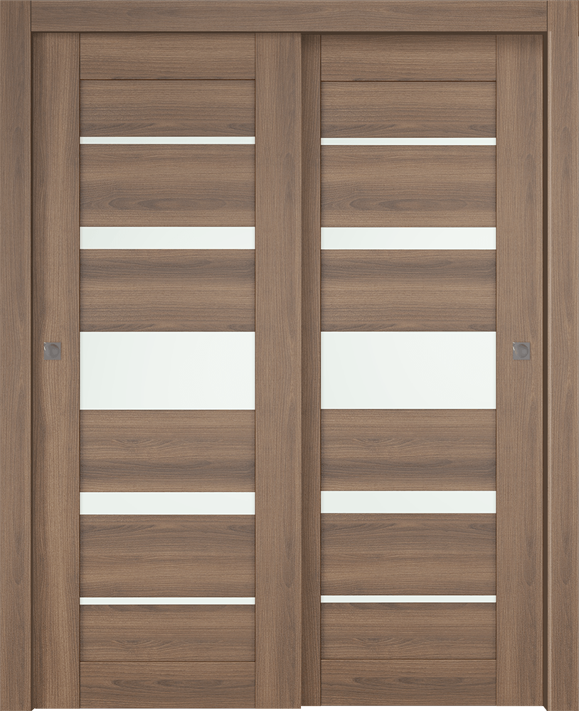 AVON 07-03 VETRO PECAN NUTWOOD BYPASS DOORS BELLDINNI MODERN INTERIOR DOOR - 1