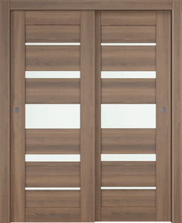 AVON 07-03 VETRO PECAN NUTWOOD BYPASS DOORS BELLDINNI MODERN INTERIOR DOOR - 1