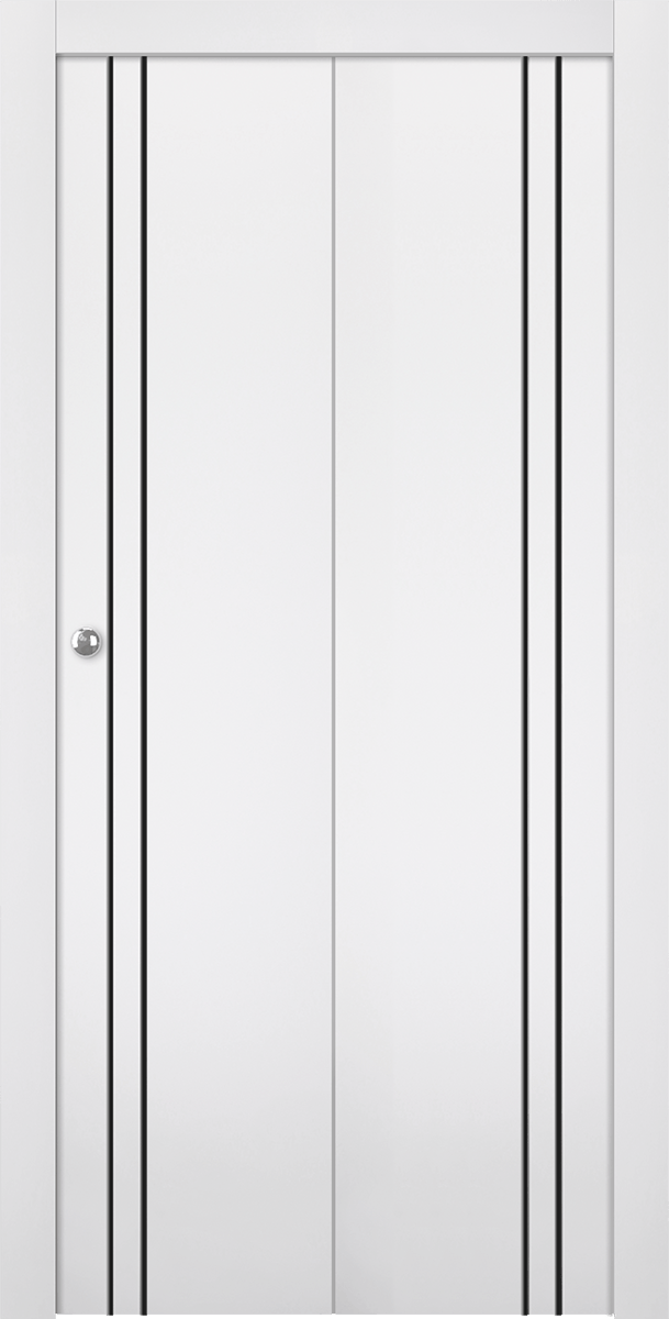 PALLADIO 2V BLACK BIANCO NOBLE BI-FOLD DOORS BELLDINNI MODERN INTERIOR DOOR - 1