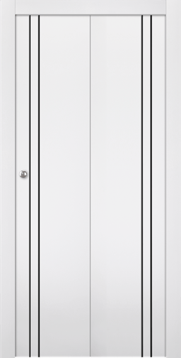 PALLADIO 2V BLACK BIANCO NOBLE BI-FOLD DOORS BELLDINNI MODERN INTERIOR DOOR - 1