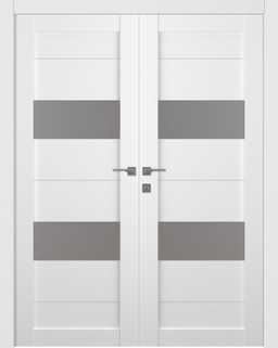 BERTA VETRO BIANCO NOBLE DOUBLE BELLDINNI MODERN INTERIOR DOOR - 1