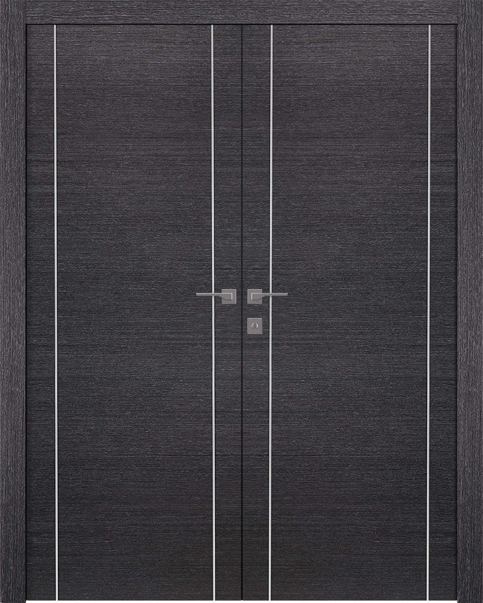 AVANTI 2U BLACK APRICOT DOUBLE BELLDINNI MODERN INTERIOR DOOR - 1