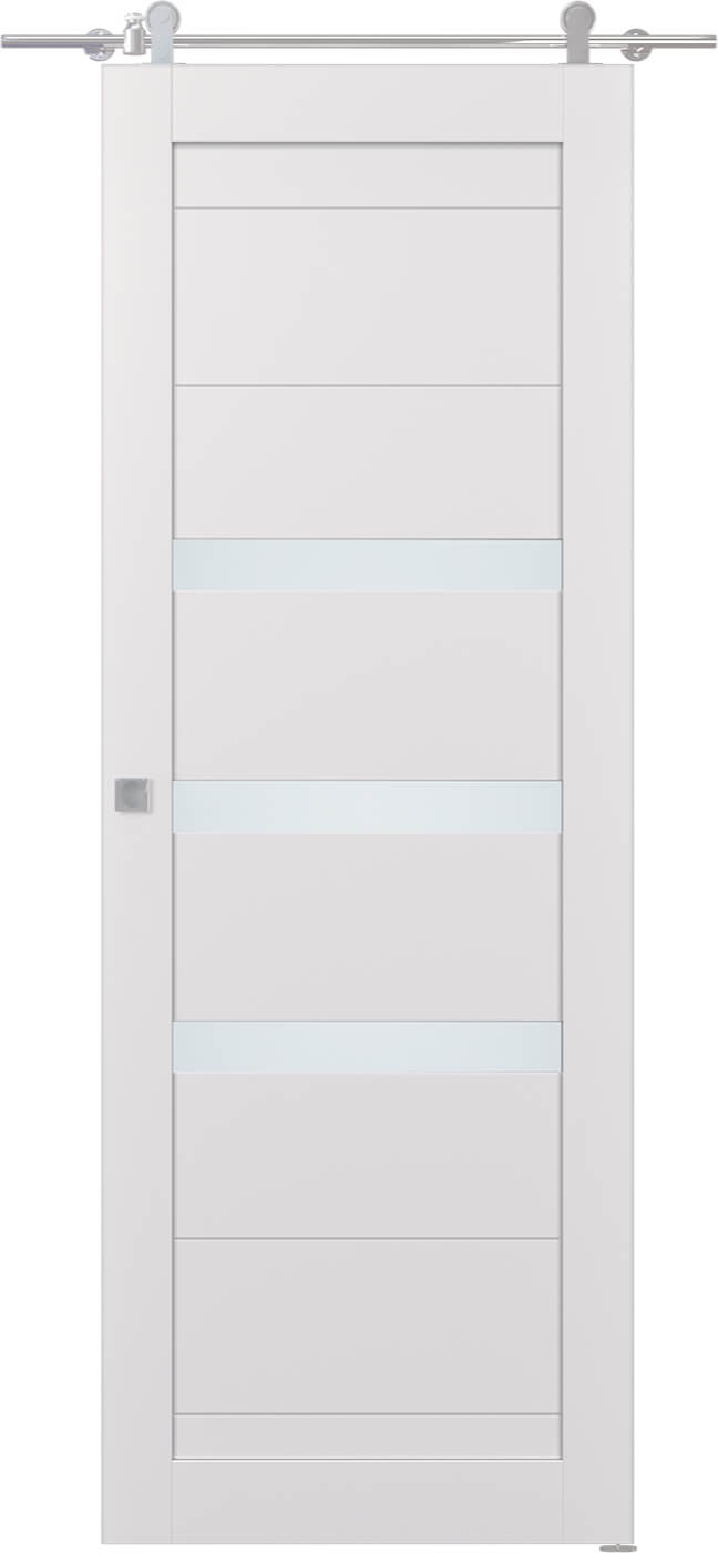 DORA VETRO SNOW WHITE DOUBLE BARN BELLDINNI MODERN INTERIOR DOOR - 1