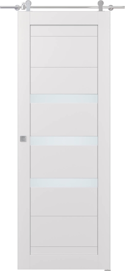 DORA VETRO SNOW WHITE DOUBLE BARN BELLDINNI MODERN INTERIOR DOOR - 1