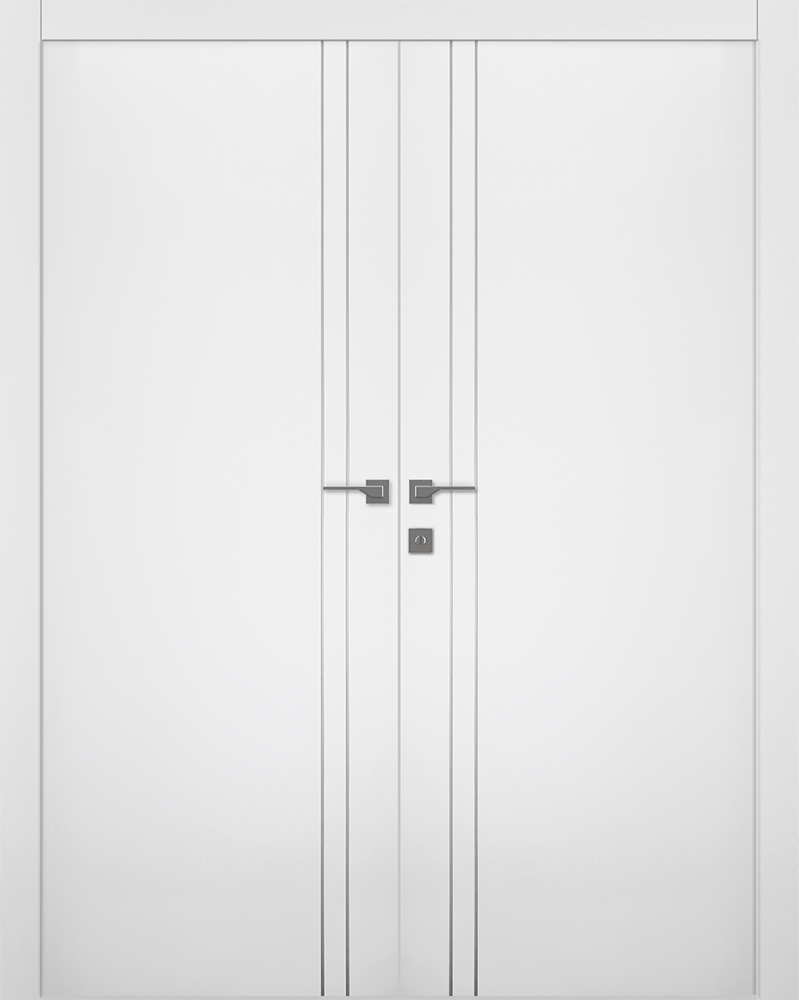 OPTIMA 2V SNOW WHITE DOUBLE BELLDINNI MODERN INTERIOR DOOR - 1