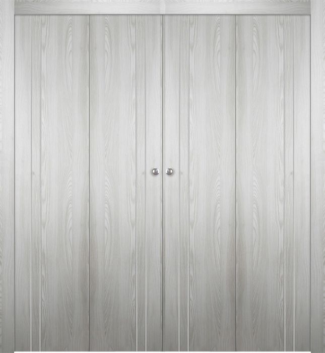 OPTIMA 2V RIBEIRA ASH DOUBLE BI-FOLD BELLDINNI MODERN INTERIOR DOOR - 1