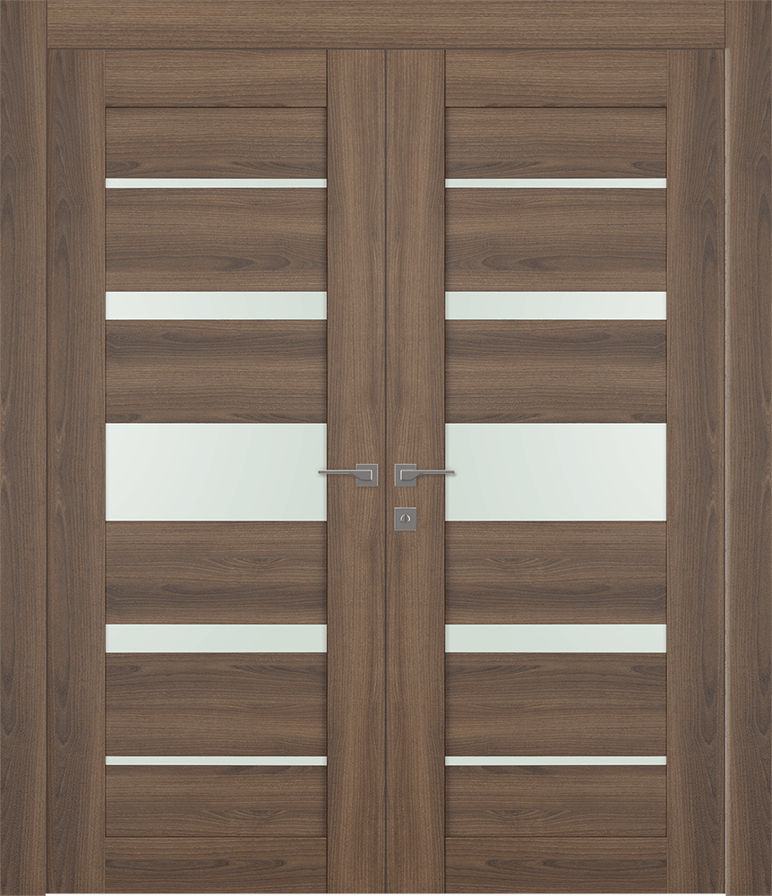 AVON 07-03 VETRO PECAN NUTWOOD DOUBLE DOORS BELLDINNI MODERN INTERIOR DOOR - 1