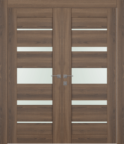 AVON 07-03 VETRO PECAN NUTWOOD DOUBLE DOORS BELLDINNI MODERN INTERIOR DOOR - 1