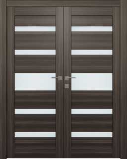 GINA VETRO GRAY OAK CLOSET DOORS BELLDINNI MODERN INTERIOR DOOR - 1
