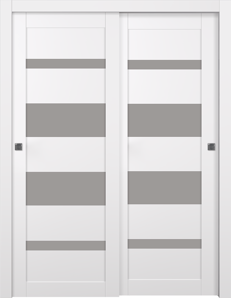 MIRELLA VETRO SNOW WHITE BYPASS BELLDINNI MODERN INTERIOR DOOR - 5