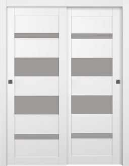 MIRELLA VETRO SNOW WHITE BYPASS BELLDINNI MODERN INTERIOR DOOR - 5