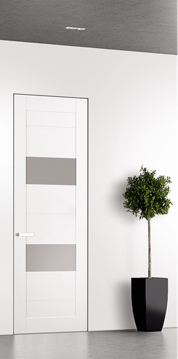 VITA VETRO SNOW WHITE INVISIBLE METAL FRAME BELLDINNI MODERN INTERIOR DOOR - 1