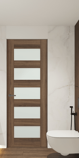 AVON 07-08 VETRO PECAN NUTWOOD INVISIBLE METAL FRAME BELLDINNI MODERN INTERIOR DOOR - 1