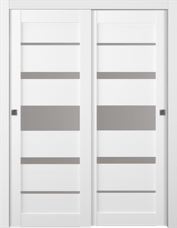 KINA VETRO BIANCO NOBLE BYPASS DOORS BELLDINNI MODERN INTERIOR DOOR - 1