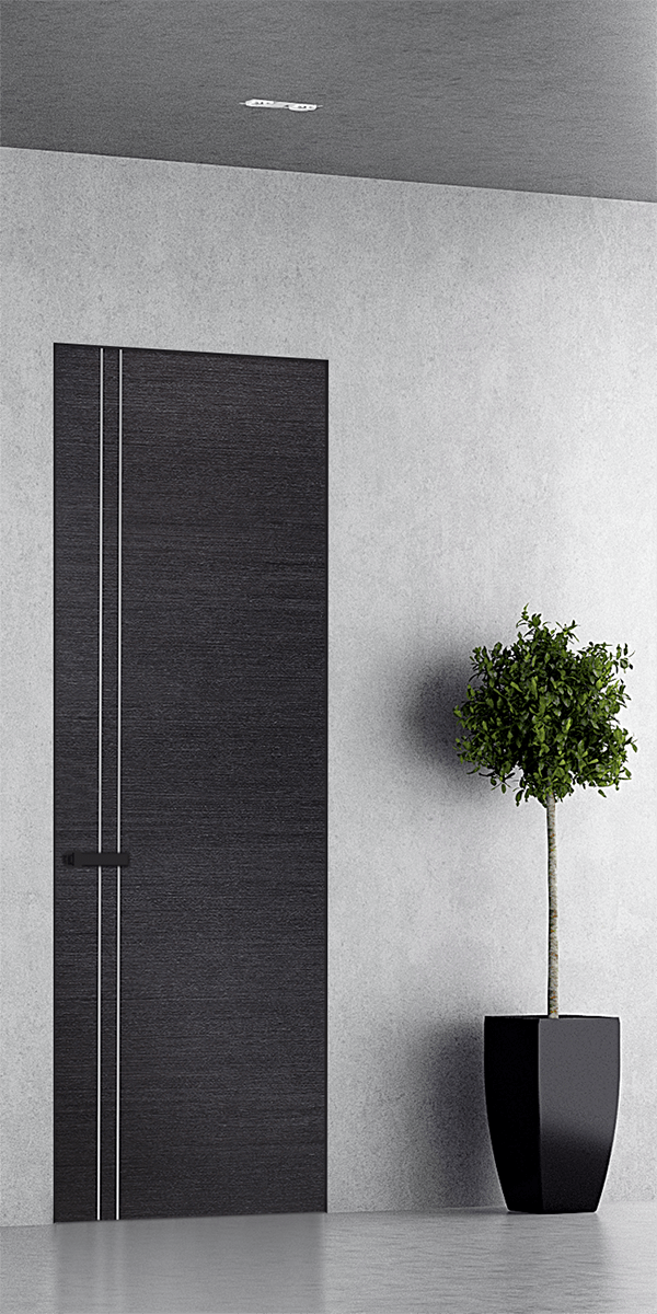 AVANTI 2V BLACK APRICOT DOUBLE INVISIBLE METAL FRAME BELLDINNI MODERN INTERIOR DOOR - 1