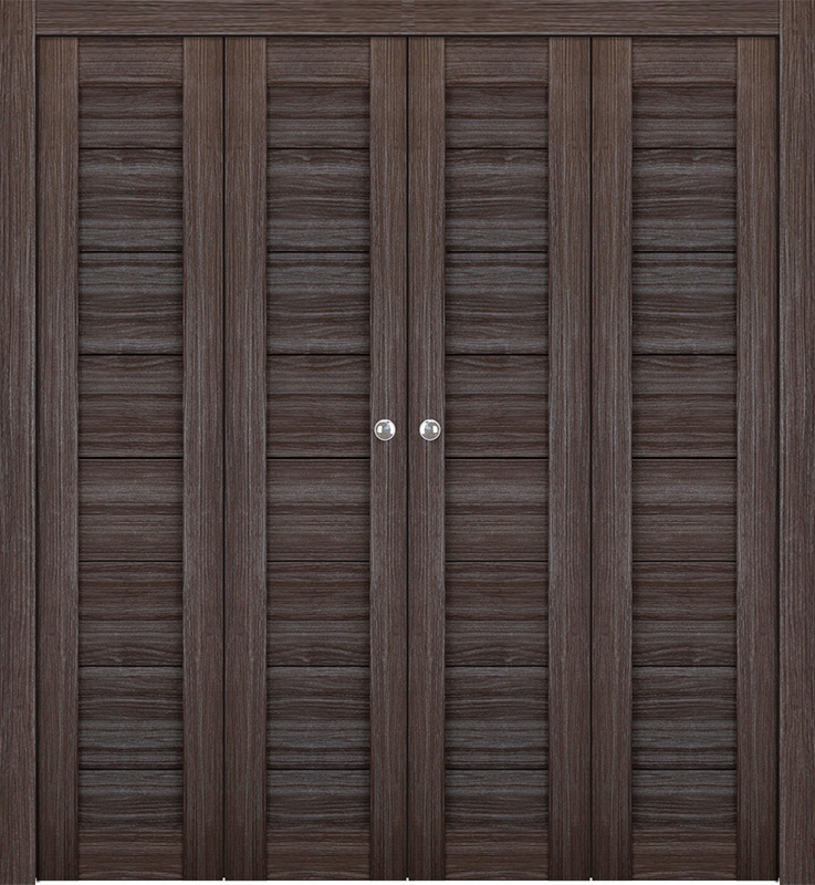 ERMI GRAY OAK DOUBLE BI-FOLD BELLDINNI MODERN INTERIOR DOOR - 1