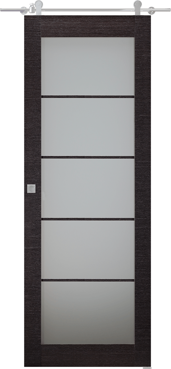 AVANTI 5 LITE VETRO BLACK APRICOT DOUBLE BARN BELLDINNI MODERN INTERIOR DOOR - 1
