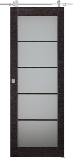 AVANTI 5 LITE VETRO BLACK APRICOT DOUBLE BARN BELLDINNI MODERN INTERIOR DOOR - 1