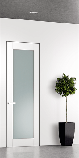 SMART PRO 207 VETRO POLAR WHITE INVISIBLE METAL FRAME BELLDINNI MODERN INTERIOR DOOR - 1