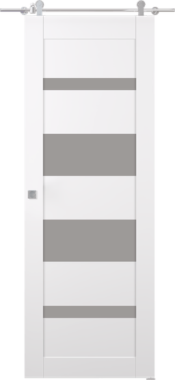 MIRELLA VETRO SNOW WHITE BARN BELLDINNI MODERN INTERIOR DOOR - 1