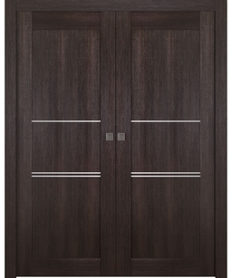 AVON 07 3H VERALINGA OAK DOUBLE POCKET BELLDINNI MODERN INTERIOR DOOR - 1