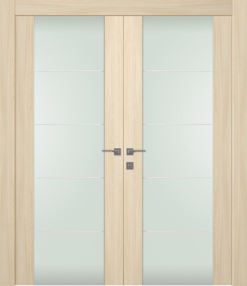 AVON 202 4H VETRO LOIRE ASH DOUBLE DOORS BELLDINNI MODERN INTERIOR DOOR - 1