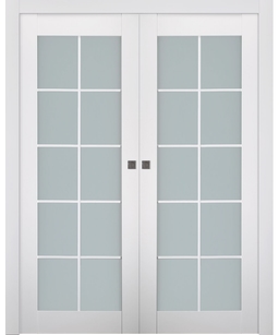 SMART PRO 10 LITE VETRO POLAR WHITE DOUBLE POCKET BELLDINNI MODERN INTERIOR DOOR - 1