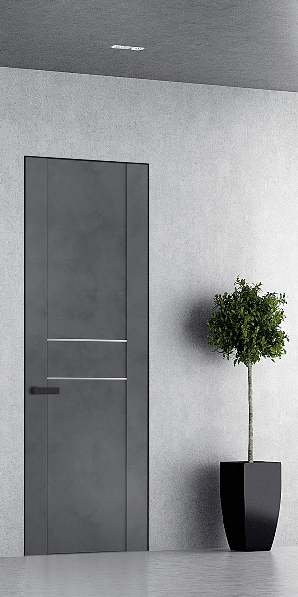 AVON 01 2HN DARK URBAN DOUBLE INVISIBLE METAL FRAME BELLDINNI MODERN INTERIOR DOOR - 1