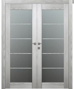 AVON 5 LITE VETRO RIBEIRA ASH DOUBLE BELLDINNI MODERN INTERIOR DOOR - 1