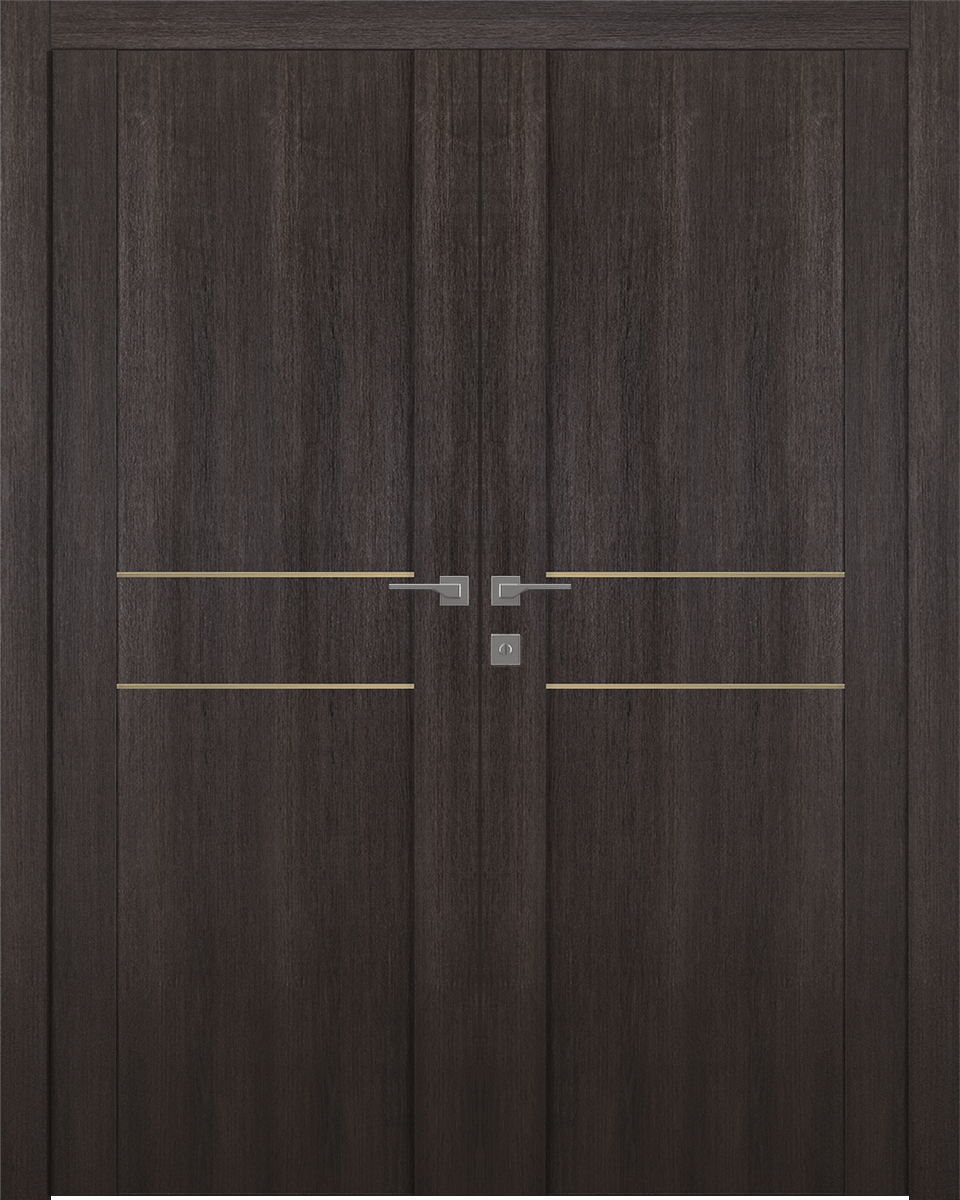 AVON 01 2HN GOLD VERALINGA OAK DOUBLE BELLDINNI MODERN INTERIOR DOOR - 1