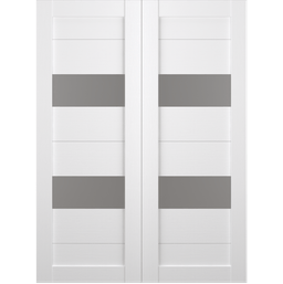 BERTA VETRO BIANCO NOBLE DOUBLE BELLDINNI MODERN INTERIOR DOOR - 2