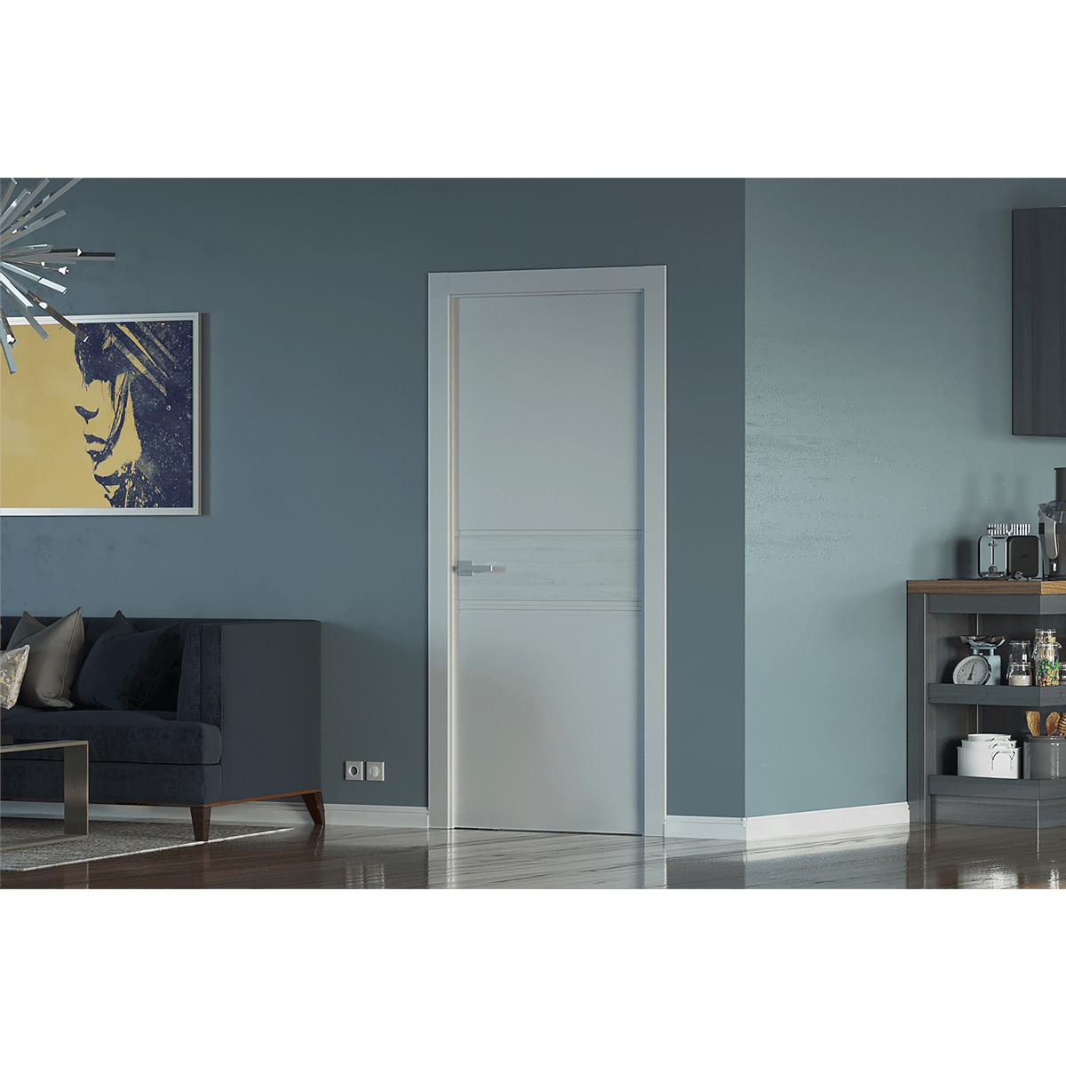 TWINWOOD 2 LIGHT GREY MAGIC BELLDINNI MODERN INTERIOR DOOR - 2
