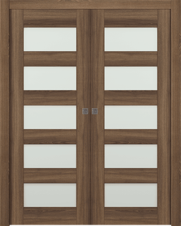 AVON 07-07 VETRO PECAN NUTWOOD DOUBLE POCKET DOORS BELLDINNI MODERN INTERIOR DOOR - 1