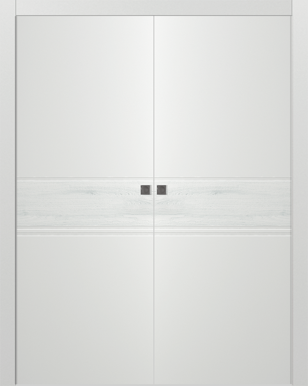TWINWOOD 2 POLAR WHITE DOUBLE POCKET BELLDINNI MODERN INTERIOR DOOR - 1