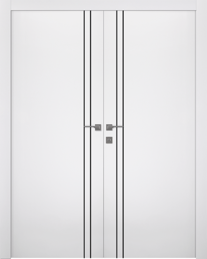 OPTIMA 2V BLACK SNOW WHITE DOUBLE DOORS BELLDINNI MODERN INTERIOR DOOR - 1