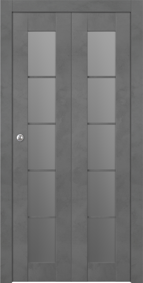 AVON 5 LITE VETRO DARK URBAN DOUBLE BI-FOLD BELLDINNI MODERN INTERIOR DOOR - 1