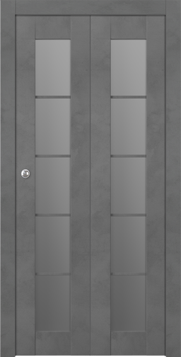 AVON 5 LITE VETRO DARK URBAN DOUBLE BI-FOLD BELLDINNI MODERN INTERIOR DOOR - 1