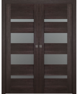 AVON 07-01 VETRO VERALINGA OAK DOUBLE POCKET BELLDINNI MODERN INTERIOR DOOR - 1