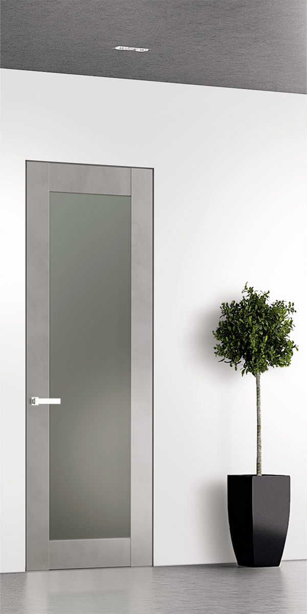 AVON 207 VETRO LIGHT URBAN DOUBLE INVISIBLE METAL FRAME BELLDINNI MODERN INTERIOR DOOR - 1