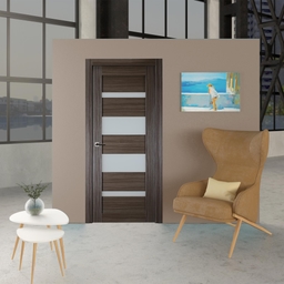 MIRELLA VETRO GRAY OAK SWING BELLDINNI MODERN INTERIOR DOOR - 2