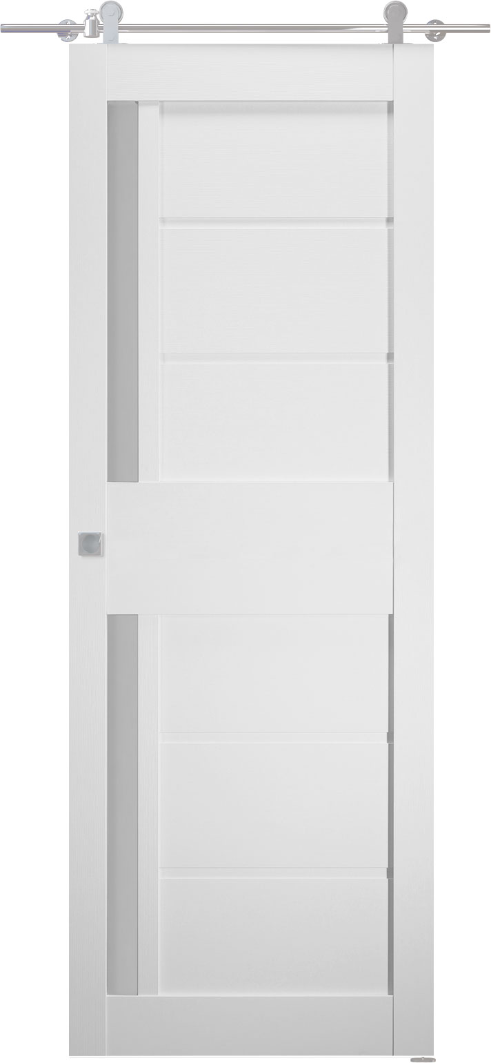 ESTA VETRO BIANCO NOBLE DOUBLE BARN BELLDINNI MODERN INTERIOR DOOR - 1