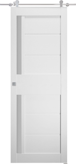ESTA VETRO BIANCO NOBLE DOUBLE BARN BELLDINNI MODERN INTERIOR DOOR - 1