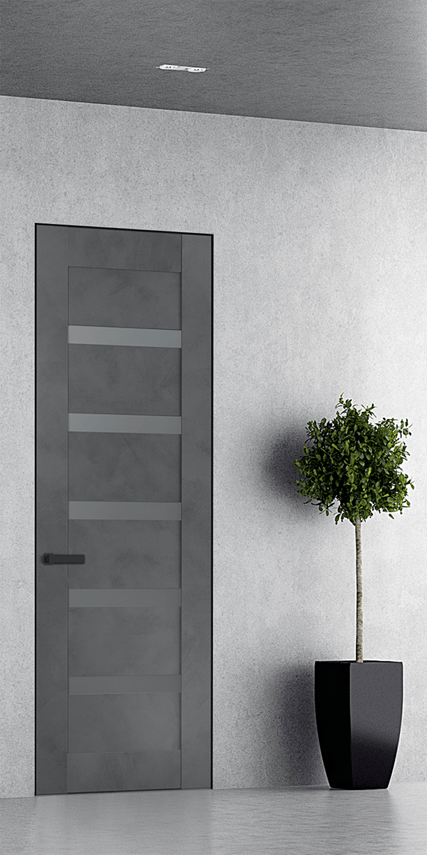 AVON 07-04 VETRO DARK URBAN DOUBLE INVISIBLE METAL FRAME BELLDINNI MODERN INTERIOR DOOR - 1