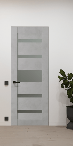 AVON 07-05 VETRO LIGHT URBAN DOUBLE INVISIBLE METAL FRAME BELLDINNI MODERN INTERIOR DOOR - 1