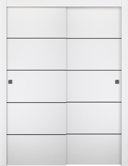 SMART PRO 4H BLACK POLAR WHITE BYPASS DOORS BELLDINNI MODERN INTERIOR DOOR - 1