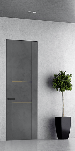 AVON 01 3H GOLD DARK URBAN DOUBLE INVISIBLE METAL FRAME BELLDINNI MODERN INTERIOR DOOR - 1